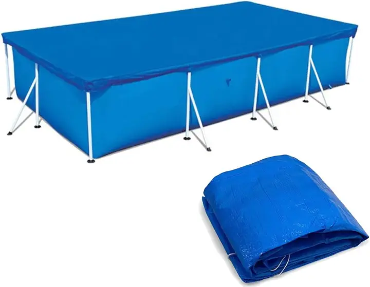 Cubierta de Piscina Rectangular Fácil de Instalar Protector de Polvo para Piscina de Marco - 1