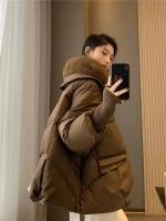 Chaqueta de Invierno de Puffa con Cuello de Piel Falsa Abrigo Cálido, Suelto, con Cremallera de Bolsillo para Mujeres - details 2