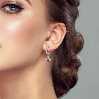 Pendientes coloridos de plata de circonio, cruz, calavera, torre de hierro, pluma estilográfica, taza de café, estrellas, regalos de mujer, joyería de boda - details 31