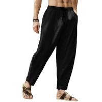 Pantalones de lino y algodón para hombre, ropa de calle transpirable, de Color sólido, informal, para correr, primavera y verano - details 3