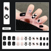 Uñas artificiales postizas duraderas para dedos, uñas negras frescas para usar, bricolaje en casa - details 4