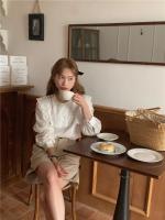 Blusa de verano para mujer, camisa de primavera, blusa para mujer, Blusas largas de gasa, informales, elegantes, Vintage, de manga larga, holgada de gran tamaño, blanca - details 4