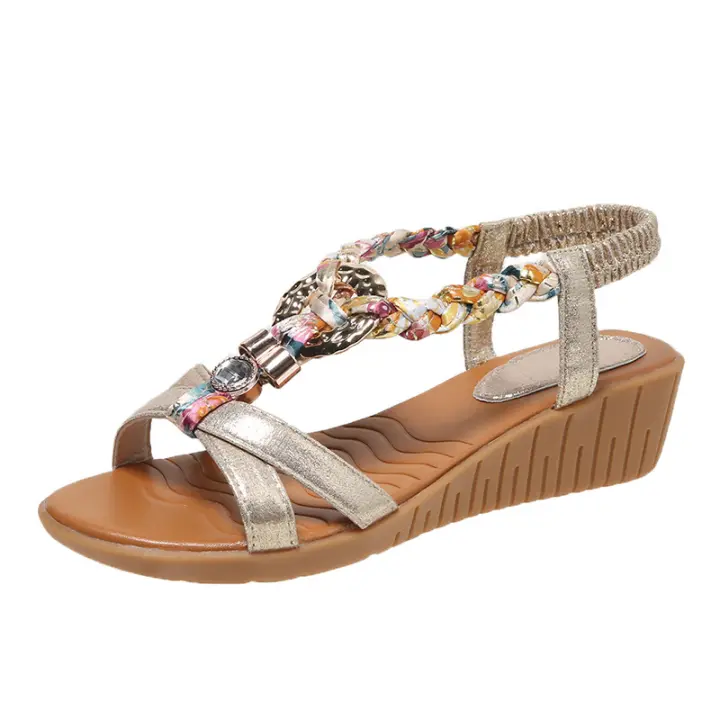 Sandalias de tacón alto con cuña de verano para mujer - 1