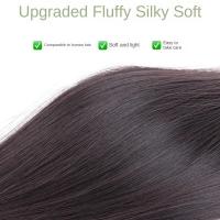 Peluca sintética de estilo coreano con flequillo, postizos con clip, peluca larga ondulada y rizada, cabello falso invisible, cosplay, pelucas de lolita para mujer - details 10