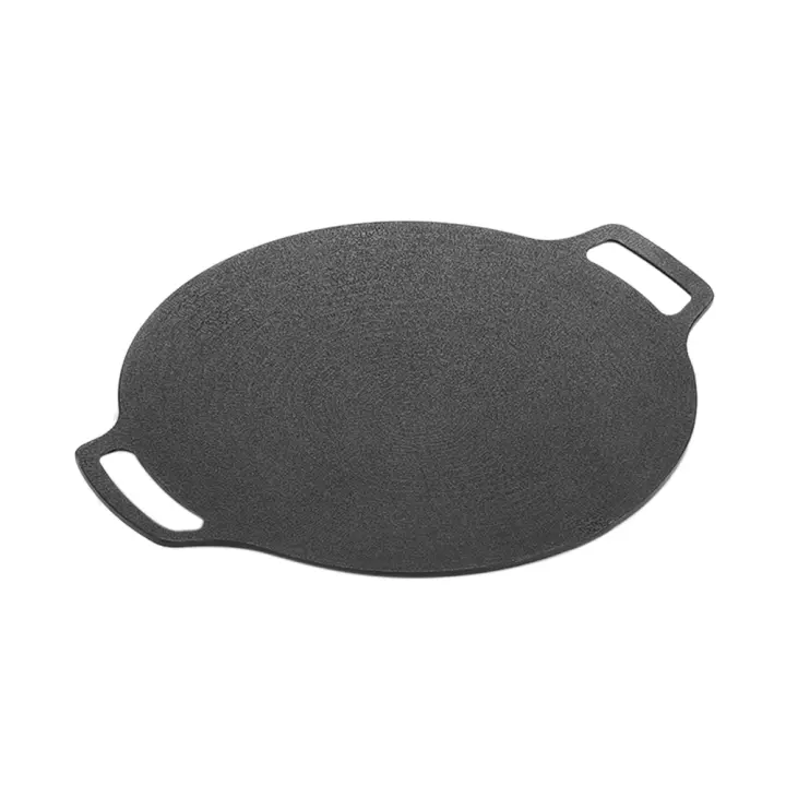 Sartén de hierro fundido de 35cm de espesor, plancha plana antiadherente, parrilla de barbacoa, cocina de inducción, olla de cocina de llama abierta - 1