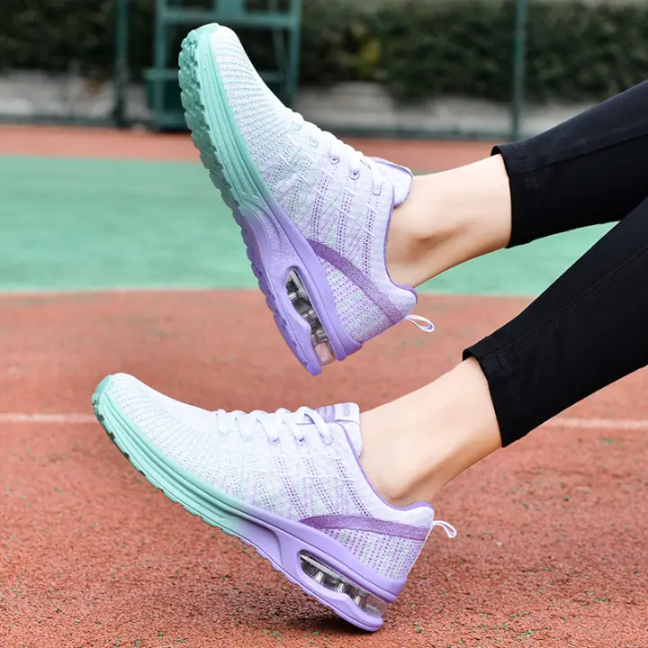 Zapatillas de deporte con cojín de aire para mujer, zapatos de tenis para correr, zapatos ligeros para caminar con soporte para - 1