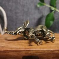Elefante de latón antiguo para té, mascota en miniatura, simulación de animales, colección de adornos, manualidades, decoraciones de escritorio para el hogar - details 5