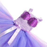 Vestido de sirena para niñas, vestido de fiesta de princesa de Halloween, falda tutú de tul de malla arcoíris, escala de pez de lentejuelas tres - details 11