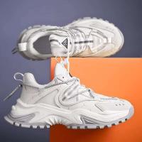 Zapatillas blancas con diseño moderno, nuevos zapatos informales de gran tamaño, transpirables y de alta calidad para hombre. - details 5