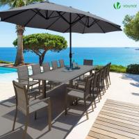 Sombrilla Parasol Rectangular, Sombrillas Jardin para Terraza Playa Piscina Mercado Patio Exterior, 300 x 150 cm, Protección Solar UV50+, Doble Beige - details 10