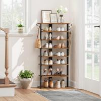 Zapatero, Estante Zapatero, Estantería para Zapatos, Mueble Zapatero de 8 Niveles, con 2 Ganchos, 50 x 28 x 113 cm, para Entrada, Dormitorio, Ahorra Espacio, Blanco - details 15