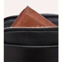 Elegante Bolso Cruzado de Cuero Genuino Cierre de Cremallera, Correa Ajustable, Borde Pintado - details 2