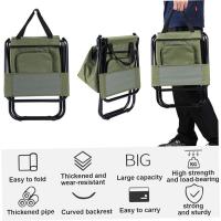 Silla de pesca con refrigerador, silla plegable portátil impermeable, bolsa de asiento tipo mochila, taburete de pesca antideslizante para interiores, - details 2