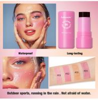Rubor de gelatina de agua refrescante, tinte de labios de gelatina de leche, multiusos, tinte de labios y mejillas, colorete facial en barra de maquillaje de larga duración - details 5