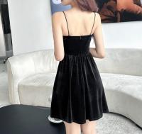 Vestido de fiesta de estilo navideño para mujer, diseño elegante de plumas, línea A - details 12