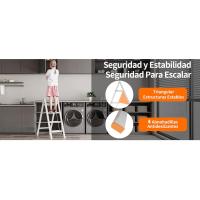 Escalera Taburete de aluminio Antideslizante Pedal plegable Acero para el hogar Amplia capacidad