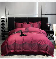 Juego de Ropa de Cama de 4 Piezas en Color Sólido de Algodón Pima Bordado Nuevo para Hotel o Hogar - details 13