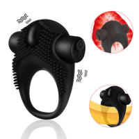 Anillo vibrador de 10 frecuencias para hombre, Juguetes sexuales retardadores de eyaculación, anillos de pareja, juguete - details 0