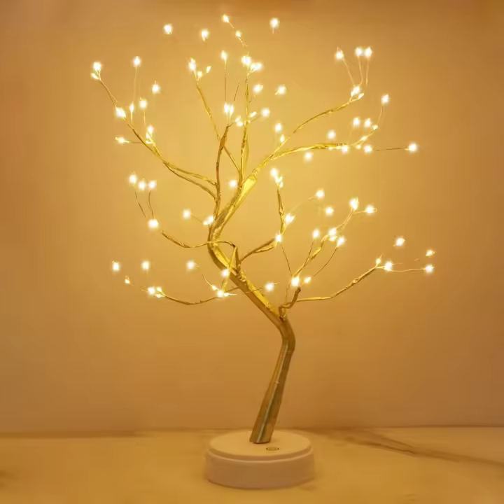 Árbol Decorativo LED Lámpara de Mesita con 108 Luces Alambre de Cobre Ajustable - 1