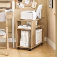 Mesa Auxiliar con 2 Estantes Consola Mesita de Noche con Ruedas Mesa Blanca Mesita 70 x 35 x 60 cm FBT34-W ES - details 80