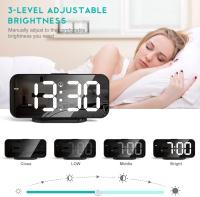 Reloj Despertador Digital Reloj de Espejo LED con Modo de Snooze, Ajuste Automático de Brillo, Forma Moderna para Escritorio - details 1