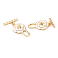 Pulsera de Tirantes Geométricos de Latón Dorado 18K Clasps para Hacer Joyería DIY - details 34