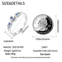 Anillo de Plata Esterlina 925 con Zirconia de Estrella de Copo de Nieve - details 37