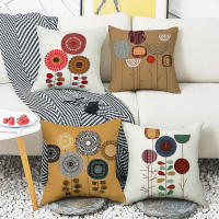 Juego de 4 Fundas decorativas para Sofá, Cojines florales de Lino , para Sofá, Cama, Coche, Hogar, 45x45cm - details 8