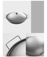 Sartén de fondo plano cubierta de titanio, cocina de inducción de doble mango, estufa de alcohol para acampar al aire libre, sartén seca - details 9