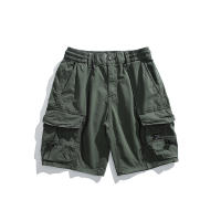 Pantalones Cargo de Verano para Hombres Cintura Elástica, Color Sólido, Gran Bolsillo, Pesca al Aire Libre, Material de Algodón - details 5