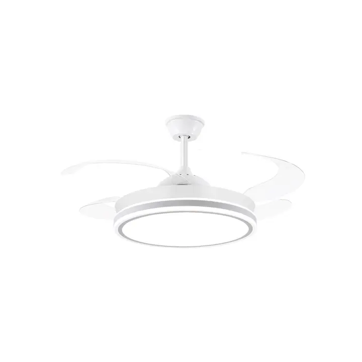 Disponible Ventilador de techo invisible con motor DC 6 velocidades Tecnología LED muy eficiente 72W Tres tonalidades, Mando a distancia con temporizador, Color e intensidad de luz regulables, Motor inverter verano/invierno ultra silencioso. - 1