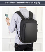 Mochila de viaje de gran capacidad para hombre, bolsa para ordenador portátil de negocios con carga USB, bolso personalizable para exteriores - details 18