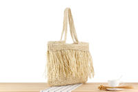 Bolso tejido hecho a mano con borla elegante coreana, vacaciones en la playa, bolso de hombro versátil de gran capacidad, moda - details 5
