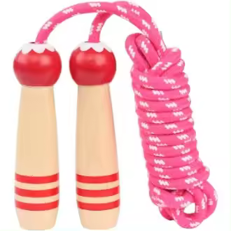Cuerda de saltar ajustable de 7 pies Cuerda de saltar de algodón para niños y niñas - 1