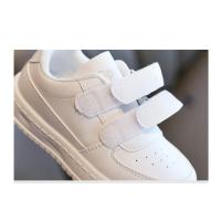 Zapatillas de deporte blancas para niños y niñas, zapatos de tenis escolares informales transpirables de cuero PU, zapatos deportivos antideslizantes a la moda - details 7