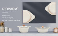 RIOVARM Inducción Juego de ollas Antiadherente Granito Casseroles Grupo de ollas Con tapa Sin PFOA 2 piezas Traje de cocina Multipropósito Cocina Olla de cocina - details 1