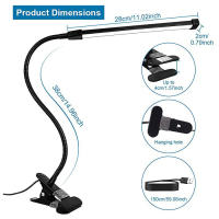 Lámpara LED de escritorio con Clip, luces de lectura de libros con 3 modos de color y atenuación de 10 niveles para cabecero de cama, mesa, iluminación de tareas - details 1