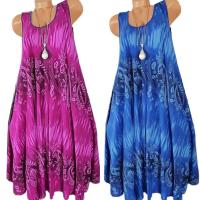 Vestido sin mangas holgado de verano para mujer, sin mangas, con cuello redondo y encaje estampado ral elegante - details 1