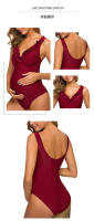 Traje de baño para mujeres embarazadas, traje de baño sexy de una pieza de cintura alta 2025 nuevo bikini - details 3