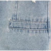 Top sin mangas rasgado azul claro para mujer usado en verano, chaleco vaquero, tendencia 2025 - details 7
