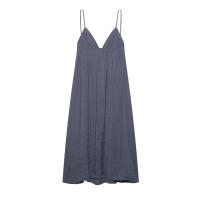 Vestido Midi Holgado con Cordones Moda para Mujer Ouwu Elegante con Cuello en V y Espalda Descubierta Gris - details 2