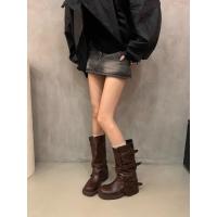 Botas Retro Nicho Talón Grueso, Botas Medias y Altas, Estilo Vaquero Occidental, Botas de Caballero, Otoño Temprano, Botas de Mujer Francesa - details 23