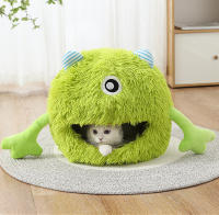 Nueva Cama Para Mascotas Invierno Caliente Sillón De Gato De Peluche Desmontable Lavable Villa De Dibujos Animados Den Para Gatos Cartoon Casa De Mascotas - details 3