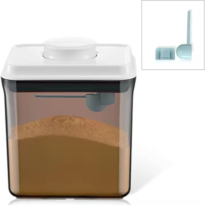 Dispensador de Leche en Polvo de 1700ml Contenedor Portátil para Alimentos Empaquetados Marrón - 1