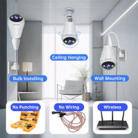 Lenovo Cámara de Vigilancia Inteligente IP WiFi 3MP E27 Bombilla Monitoreo de Video Interior - details 9