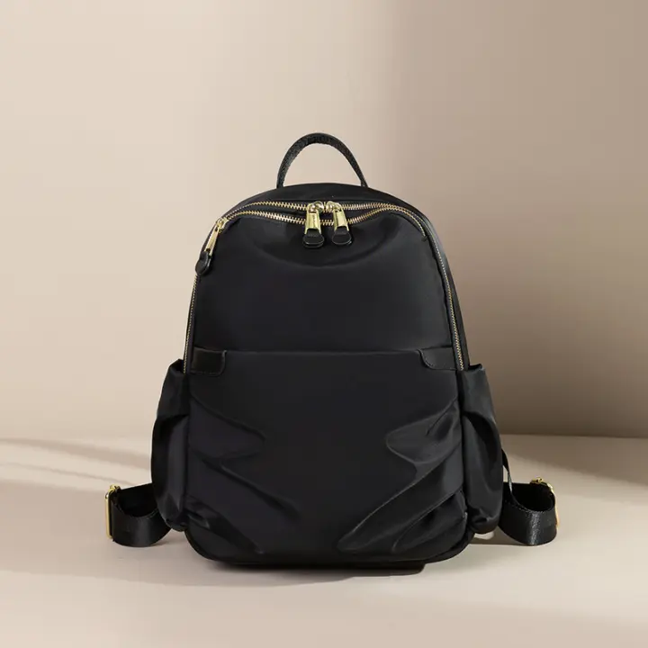 Bolso trasero para mujer, mochila antirrobo, bolsos estéticos de tendencia informal para mujer, bolsa de libros de lona resistente a la suciedad de Color café, resistente al desgaste - 1