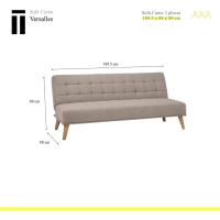 Modelo Versalles - Sofá Cama con Apertura Clic-Clac |   Donde la Elegancia y el Confort se encuentran |   Diseño Capitoné en Color Gris |   189,5 x 88 x 89 cm - details 9