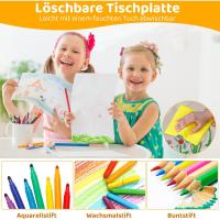 2 Sillas, Mesa y Sillas Infantiles con Forma de Cacahuete, Altura Ajustable, Mesa de Pintura para Niños, Juego de Mesa y Silla Infantil para Guardería y Jardín de Infancia, Amarillo - details 3