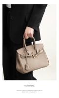 Bolso de hombro de cuero para mujer, bolso Kelly, Lychee Platinum, versátil, regalo para niñas, accesorios para atuendo, moda - details 8