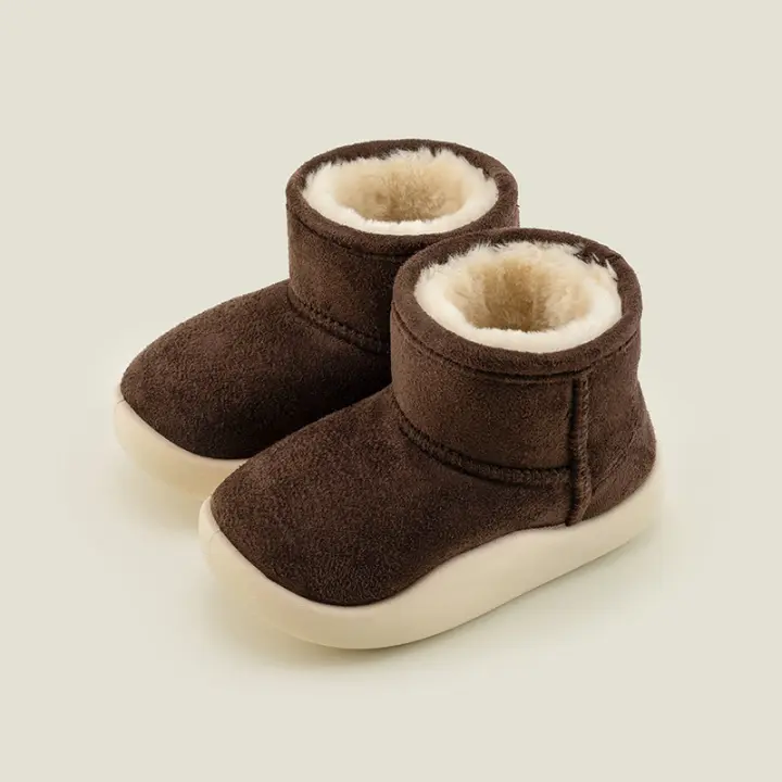 Botas de nieve, zapatos de algodón para bebé, bolsa de terciopelo caliente, zapatos de algodón con tacón - 1